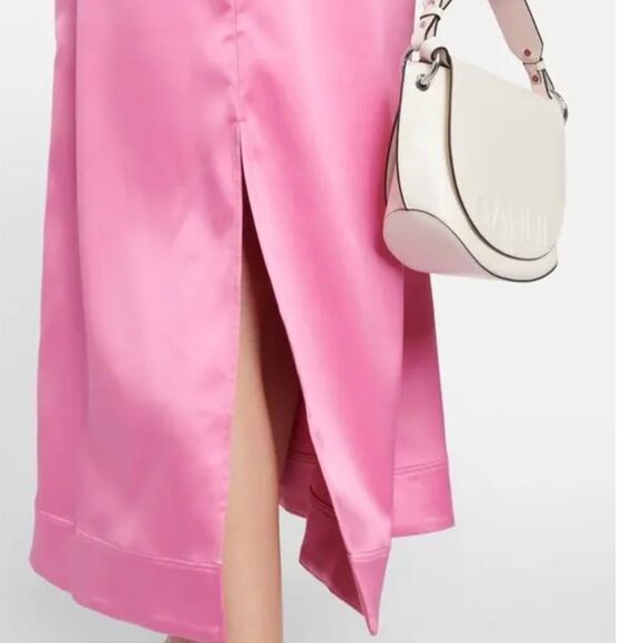 GANNI Pink Halter Midi Dress size 10 NWT $575 - Picture 7 of 9